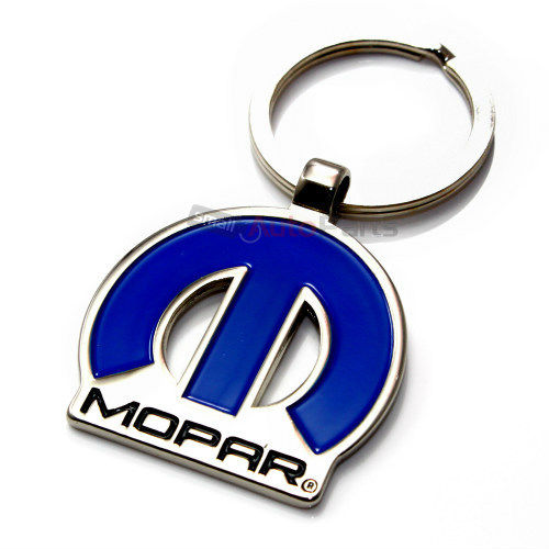 Mopar Logo Blue-Chrome Key Chain - Click Image to Close